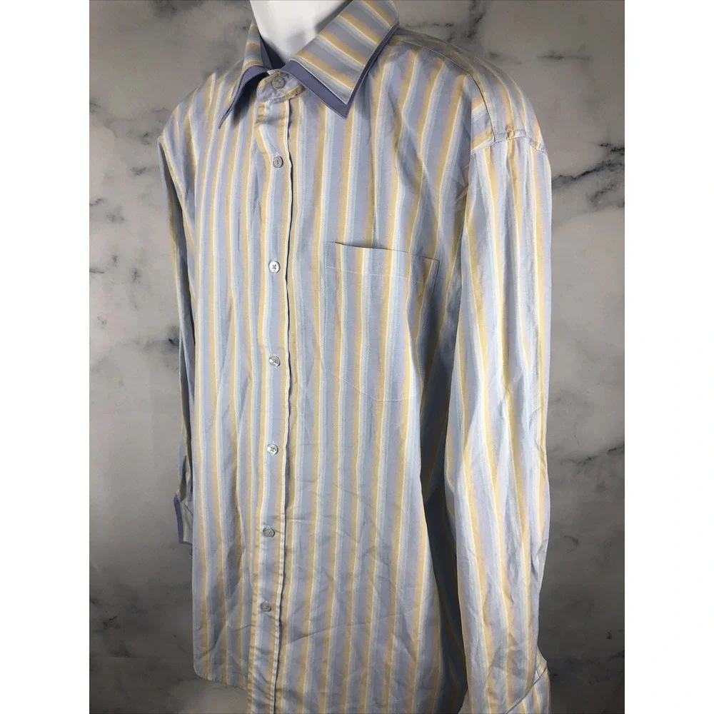 Beyond The Limit Shirt Mens Button Up XL Relaxed Fit Long Sleeve Stripes Casual